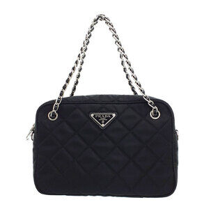 Prada Tessuto Impuntu quilted nylon chain shoulder bag Black